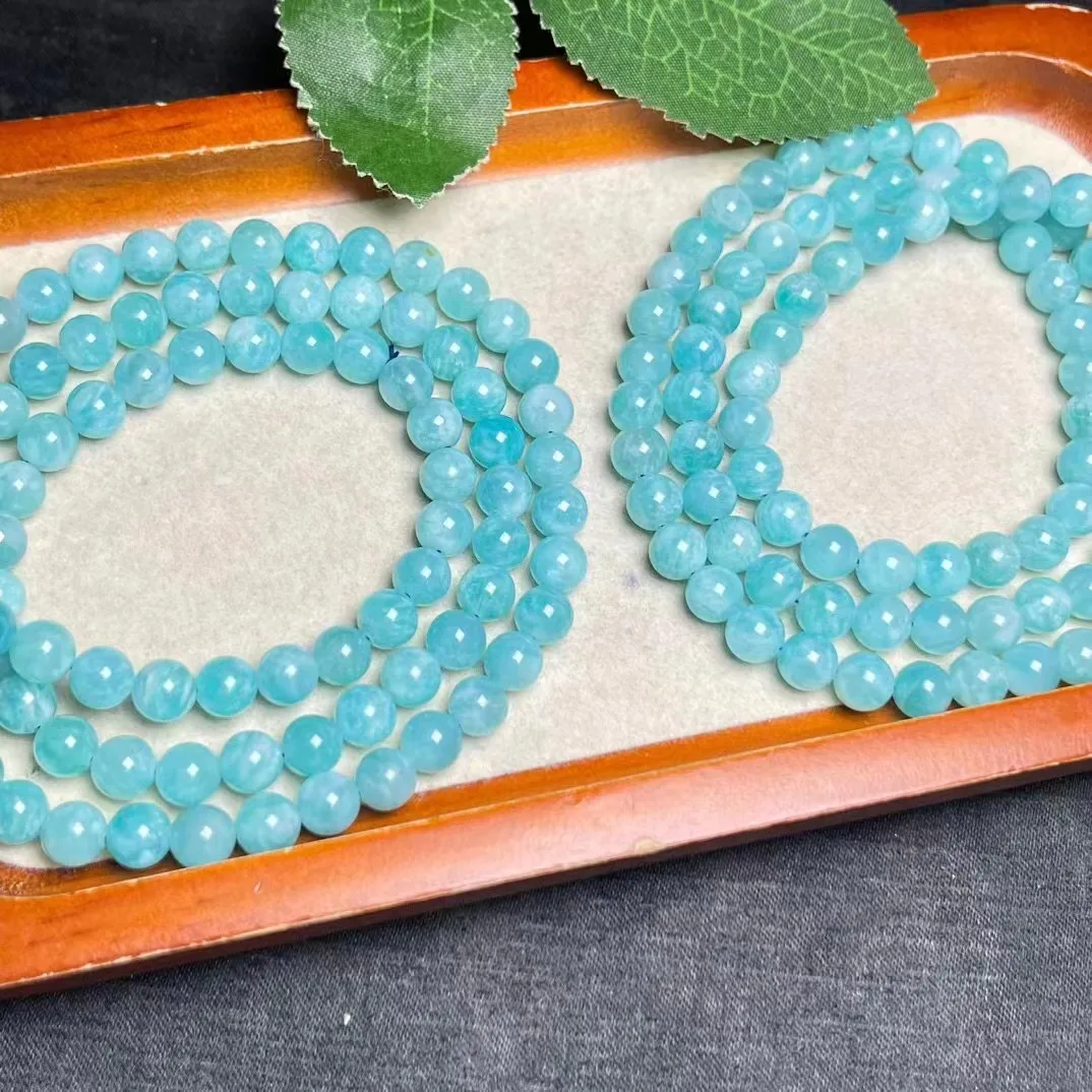 Unit One Bracelet 6mm Popular Wholesale Natural Amazonite Crystal Healing Multi Loop Bead Bracelet