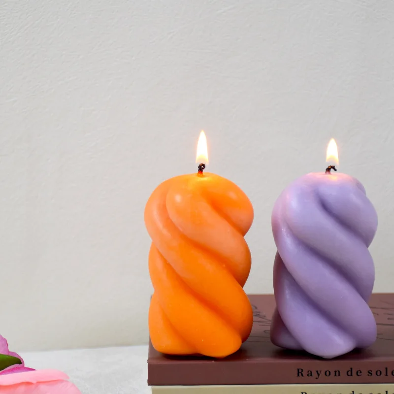 

2pcs Irregular Cylinder Silicone Mold - DIY Scented Candle, Plaster Decor & Aroma Stone Craft