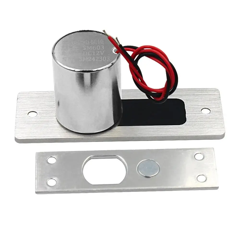 12V Electric Drop Bolt Lock Embed Install Waterproof Mortise Bolt Locks Normally Closed Stainless Steel Magnetic Induction Lock