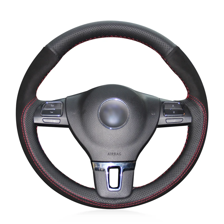 

DIY Hand-Stitched Non-slip Artificial Leather Steering Wheel Cover for Volkswagen VW Gol Tiguan Passat B7 CC Touran Jetta Mk6