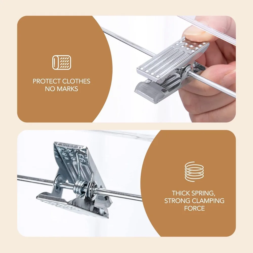 شماعات السراويل البلاستيكية والتنورة مع مشابك، منظم تعليق نسائي مقاس 14 بوصة للجينز والتنانير #4