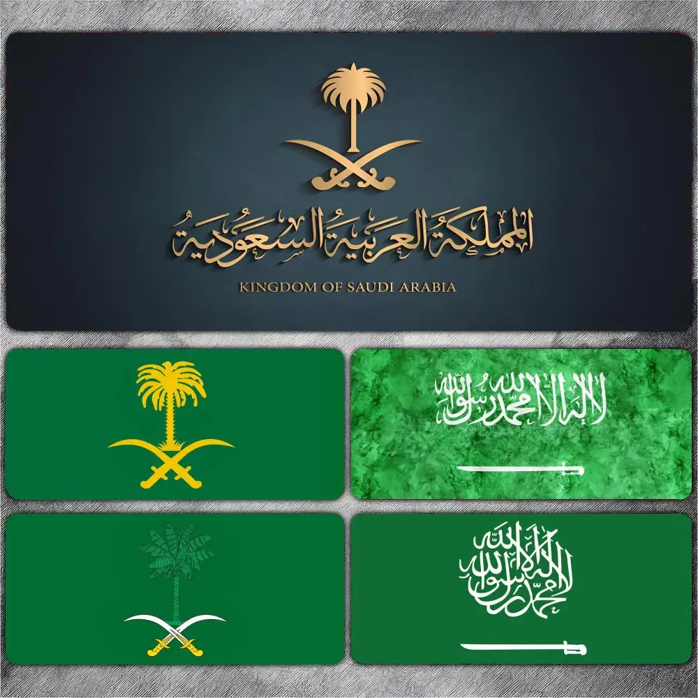 Kingdom Of Saudi Arabia Flag Mouse Pad PU Large leather table mat light luxury anti slip and waterproof Anime office desk pad