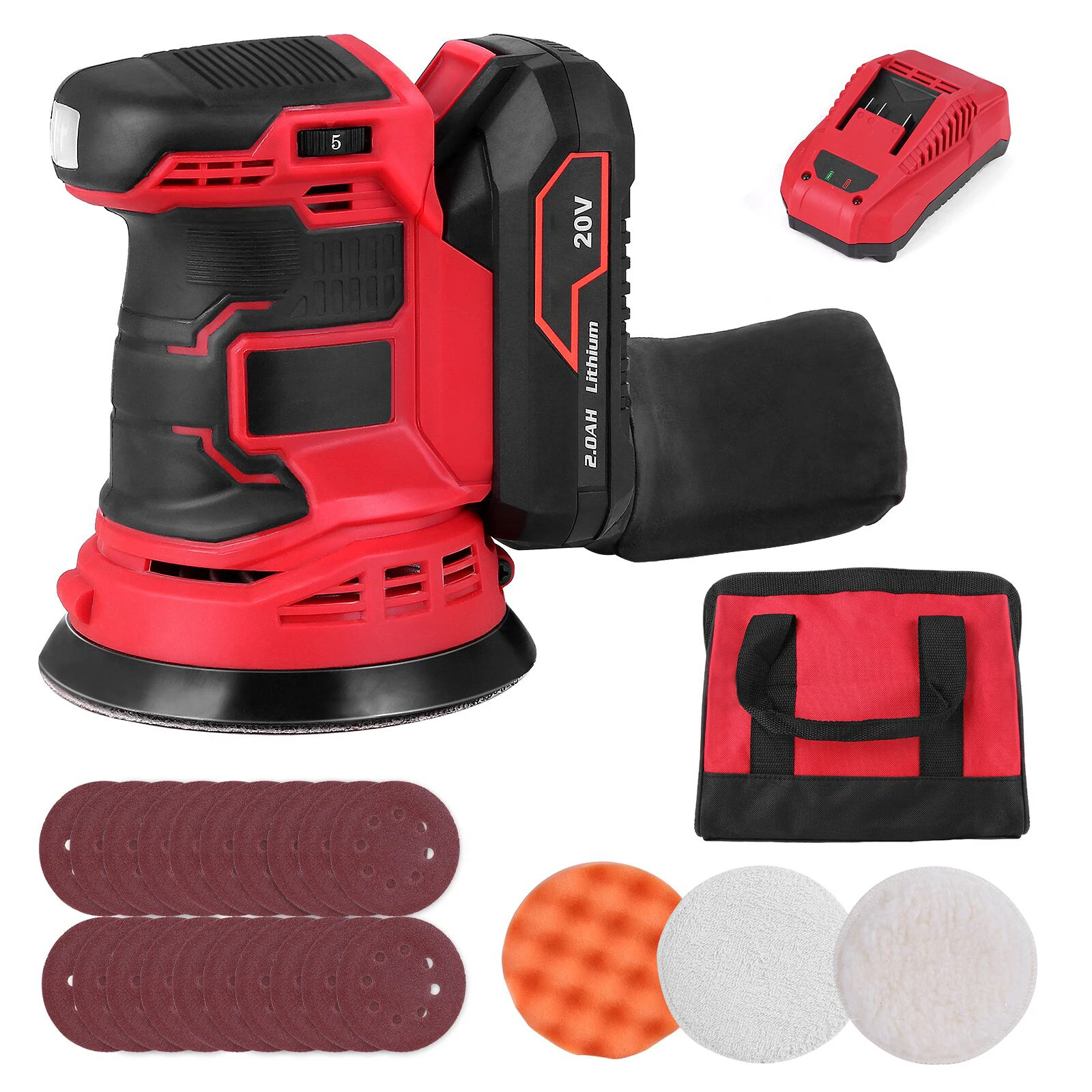 Meterk 20V cordless orbit sander add polishing accessories kit EU