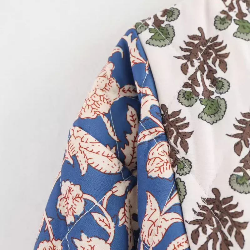 2025ملابس نسائية خريف شتاء موضة أوروبية وأمريكية جديدة كاجوال مقاسات كبيرة جاكيت قطني مطبوع وقابل للعكس #3