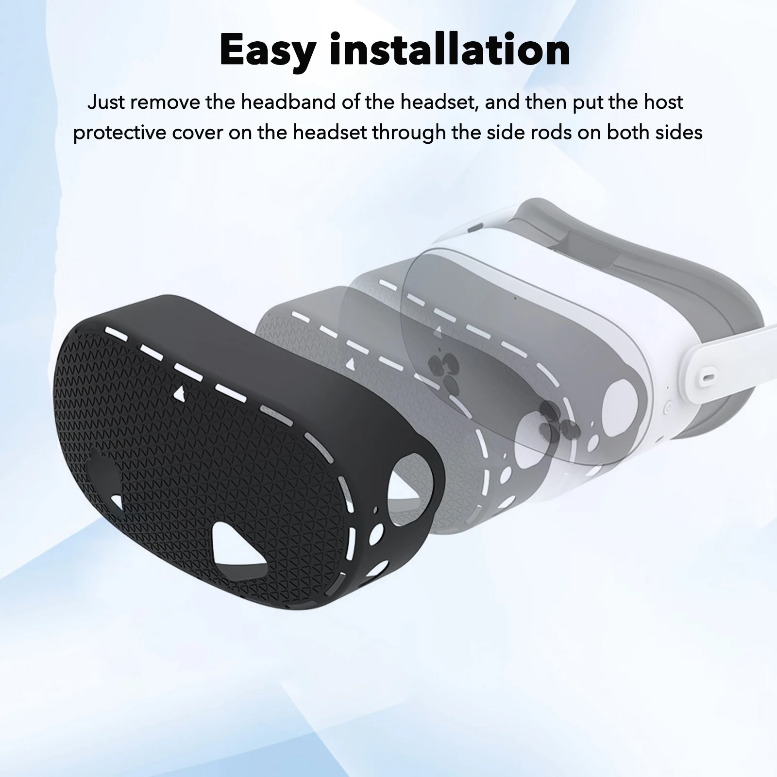 Silicone Facial Cover for Quest 3S VR Glasses Replacement Accessories Host Shell Anti-Scratch Protective Cover for Meta Quest 3S