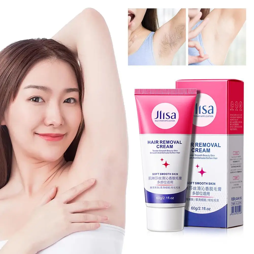 60g Silky Hair Removal Cream Mild Skin Care Hair Removal On Armpits Legs Limbs For Male Female Student Lasting Hair Suppres E5T0