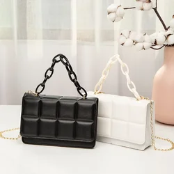 Bolso de hombro con cadena para mujer, bandolera de cuero PU de lujo con rombos, tendencia Popular, 2023