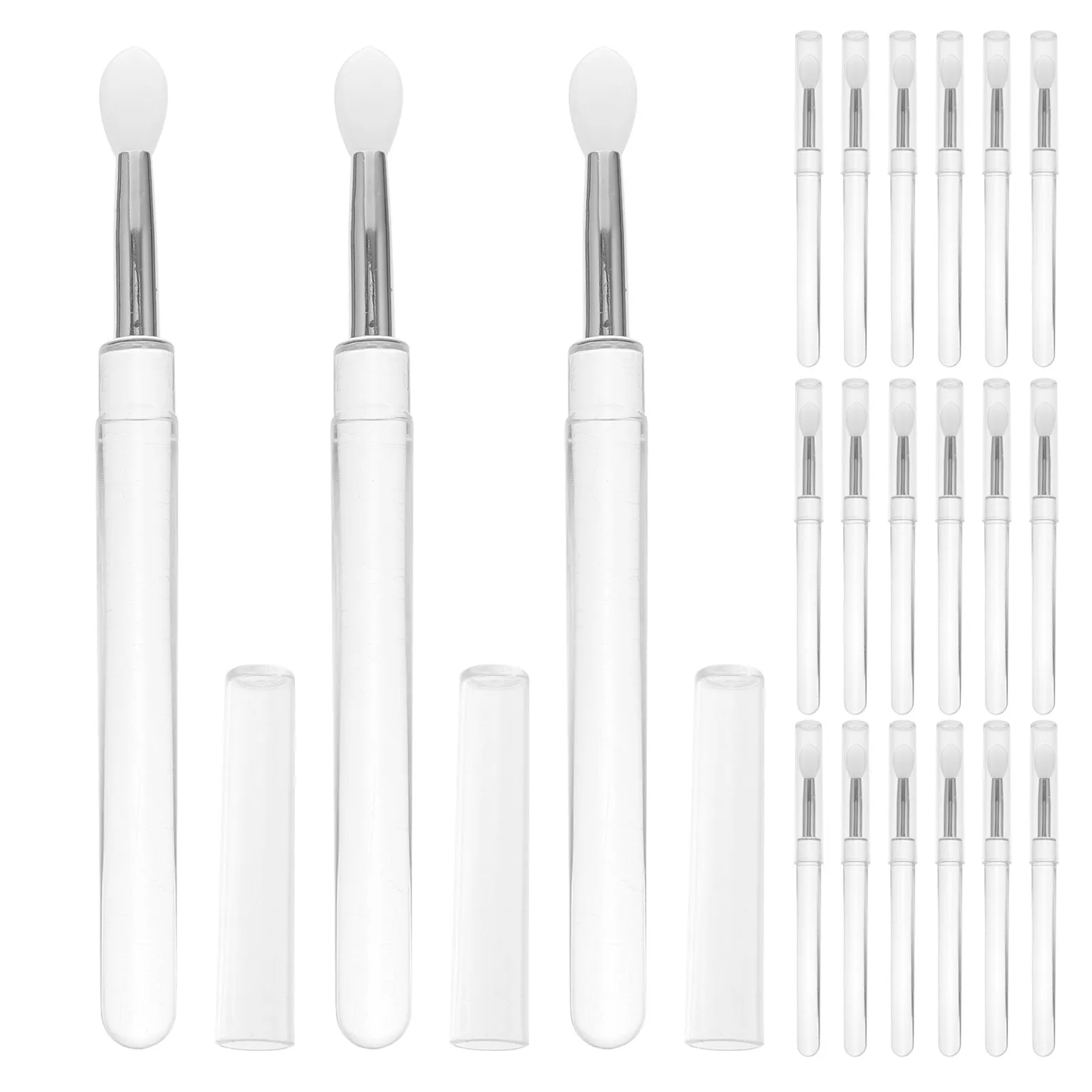 30 pinceaux de maquillage en silicone, outils de beauté multifonctionnels, hygiéniques et faciles à nettoyer, pour fard à paupières, anticernes, rouge à lèvres et crème