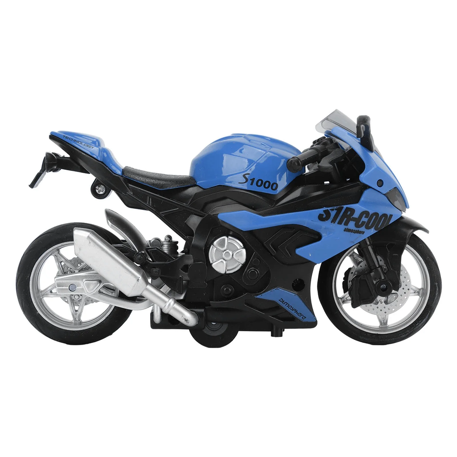 Kids Pull Back Motorcycle Toy Sound Light Effects High Simulation Alloy Motorcycle Model Blue