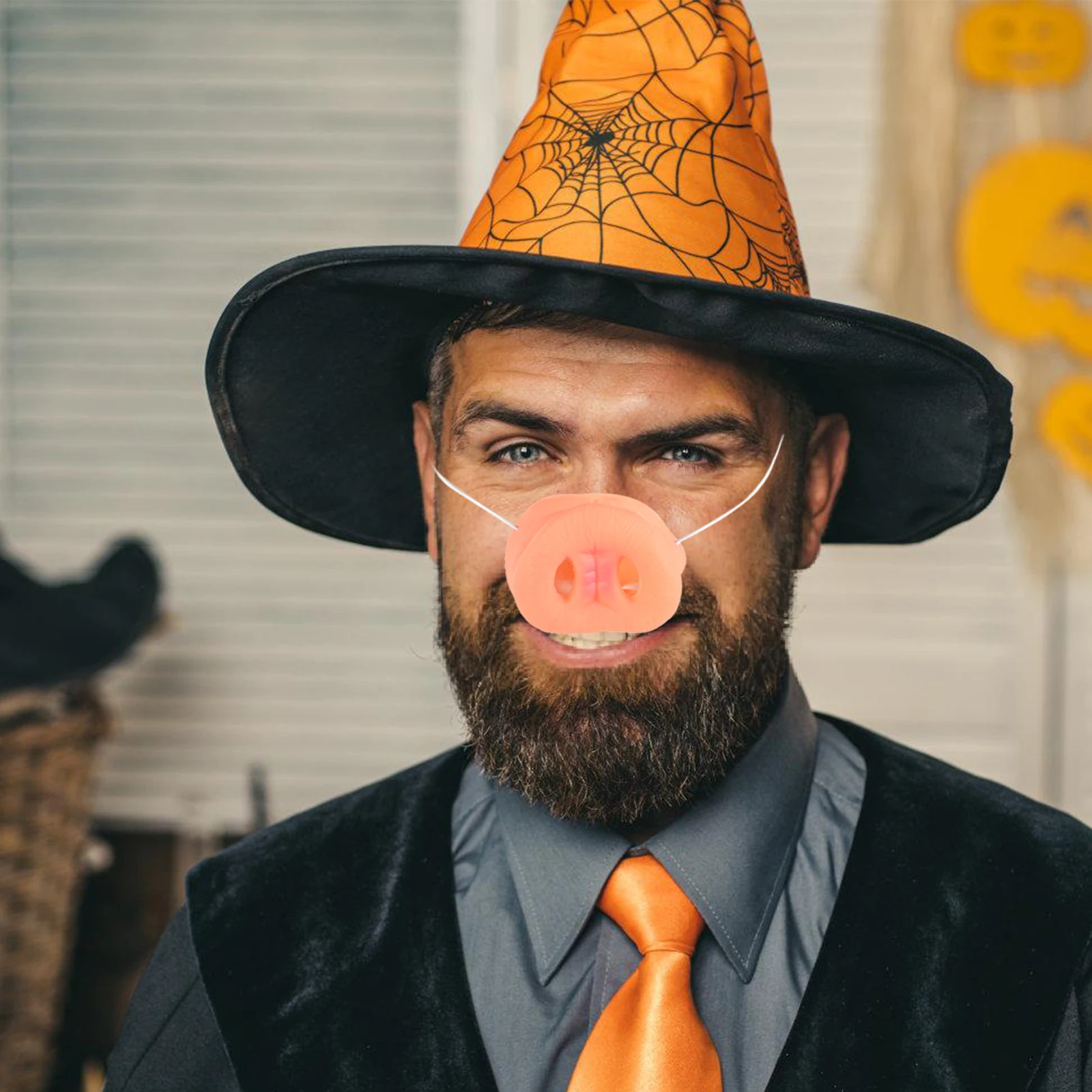 

14Pcs Plastic Wall Hanging Long-Lasting Durable Pig Nose Elastic Band Halloween Carnival Costume Party Pig Snout