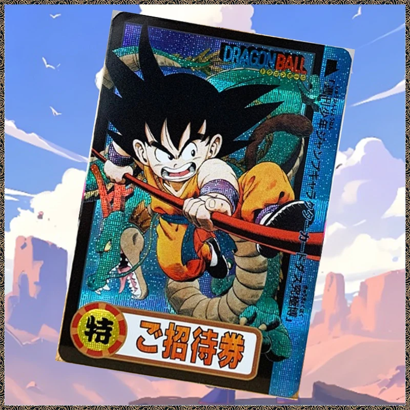 1Pcs Anime Dragon Ball DIY ACG Desktop Battle Game Son Goku Laser Refraction Foil Collectible Card Christmas Birthday Toy Gift
