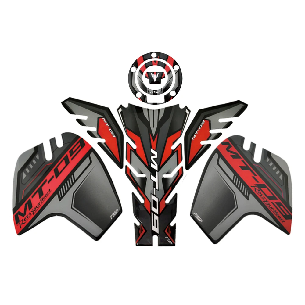 Motorcycle 3D Fuel Tank Cap Tank Pad Anti Slip Traction Protection Sticker Decals For Yamaha MT09 MT 09 2014 2015 2016 2017-2022