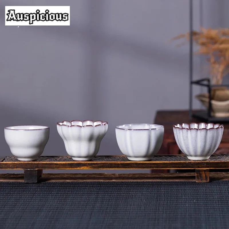 

Chinese Moon White Glaze Teacup Handmade Longquan Celadon Master Cup Buddha's-hand Tea Bowl Personal Chazhan Kung Fu Teaset Gift