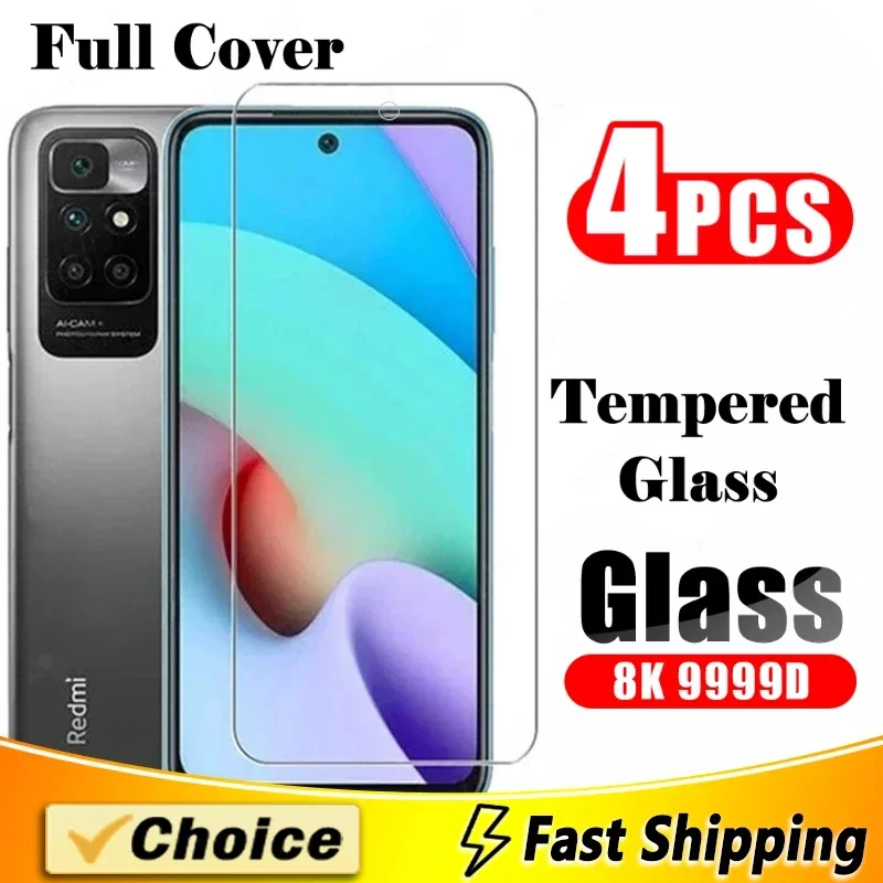 4Pcs Clear Tempered Film Suitable For Xiaomi 10Lite 11Lite 11X Pro 11TPro 13TPro 14 Full Cover Glass Tempered Glass Anti-Scratch