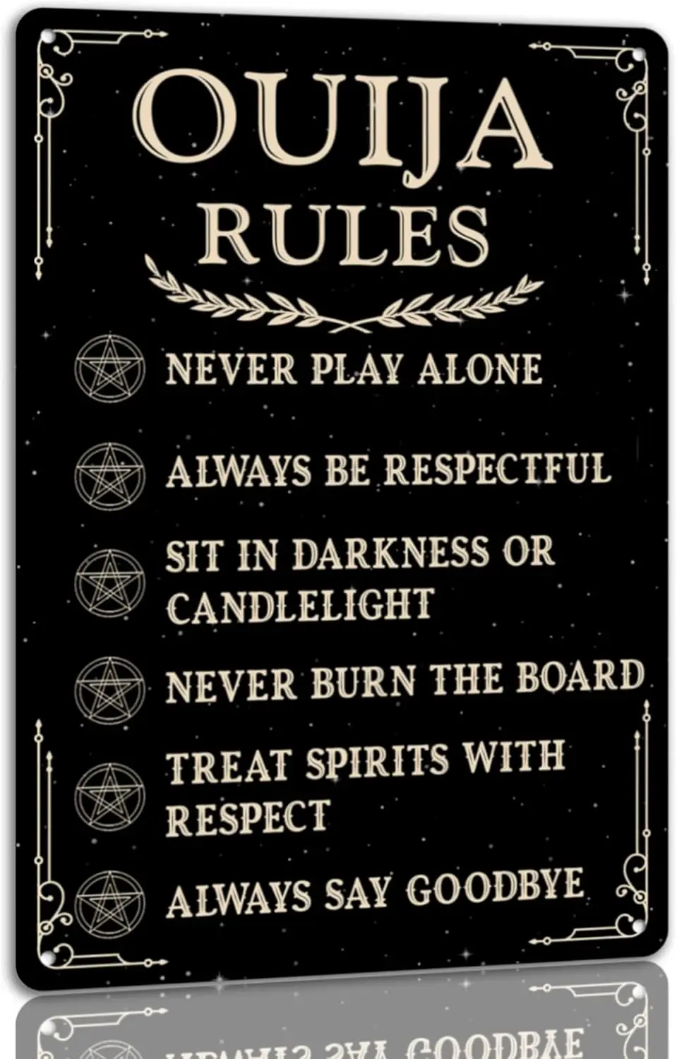 Ouija Rules Tin Sign Halloween Metal Sign Vintage Spooky Decor Gothic Halloween Decorations For Cafe Bar Kitchen