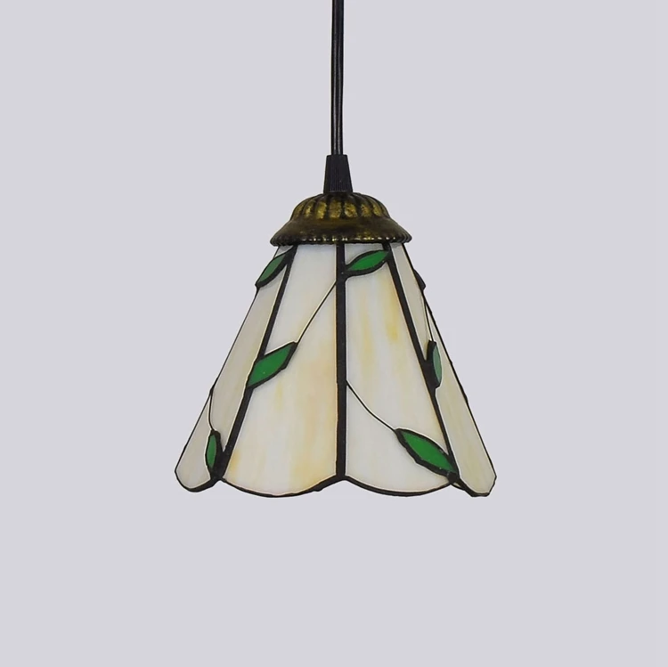 15CM North European creative modern Mediterranean warm leaves Restaurant Bar  retro Tiffany stained glass corridor pendent lamp