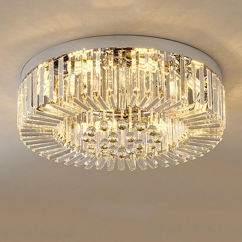 Modern Crystal Ceiling Lamp Living Room Gold Luxury Chandeliers Decoration Led Ceiling Lighting Fixture Diameter 50 60cm