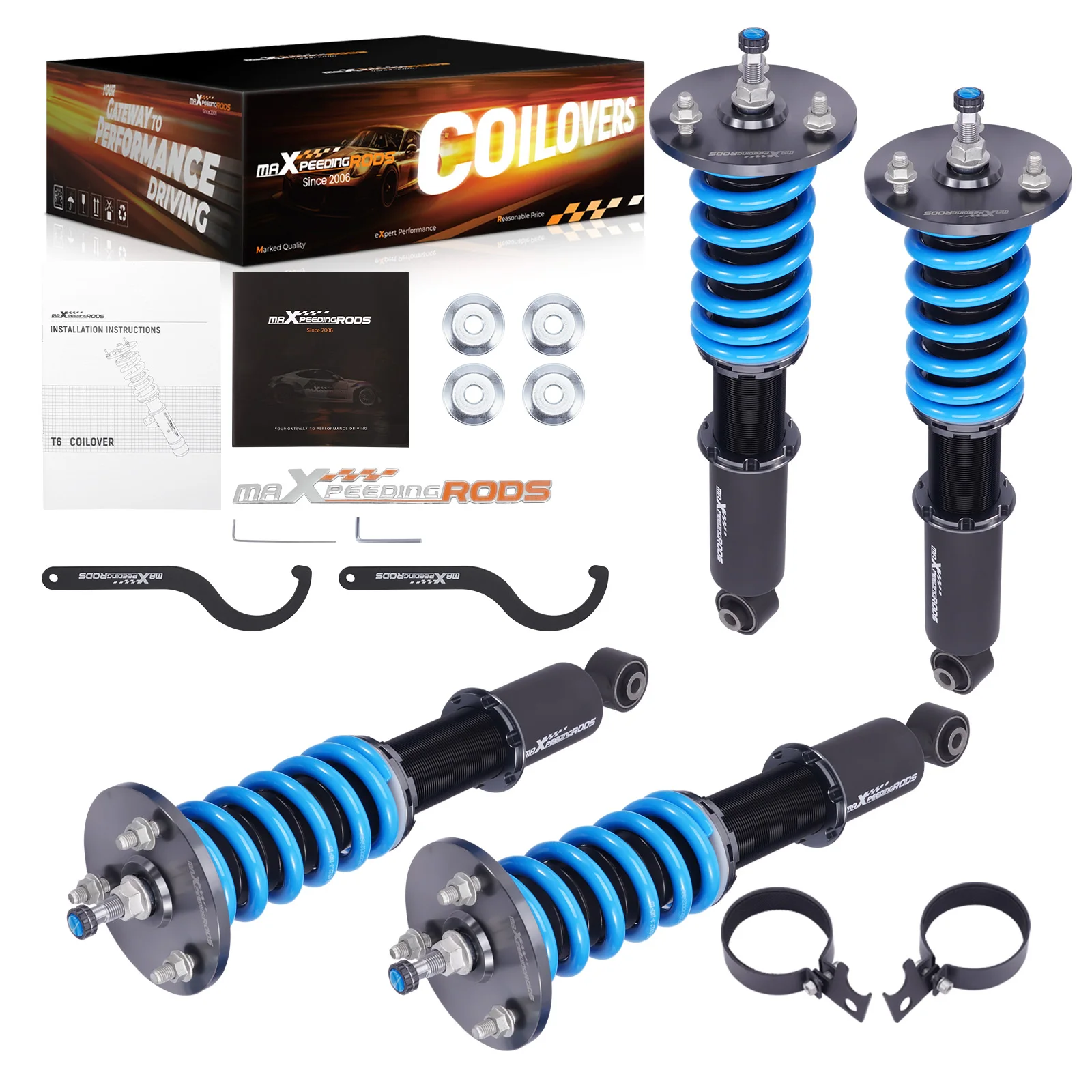 MaXpeedingrods Coilover Shock Absorbers 24 Step Damper Struts Kit for Acura NSX 91-05
