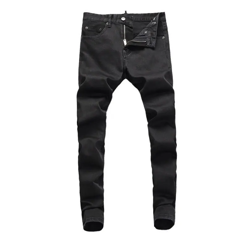 Fashion Designer Men jeans High Quality Black Stretch Slim Fit Brand Jeans Men Trousers Vintage Casual Denim Pencil Pants Hombre
