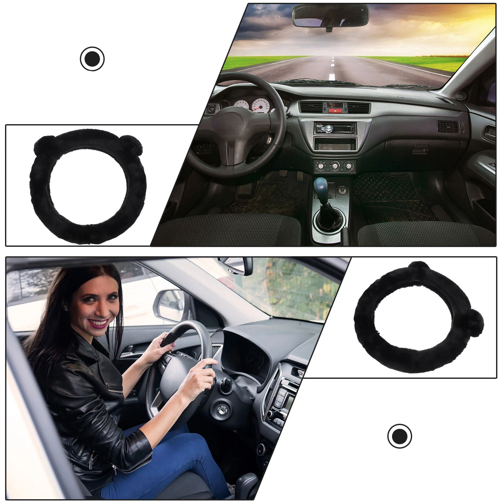 

Steering Wheel Cover Universal Car Accessory Skidproof Heat Resistant Durable Easy Install Comfortable Decorative