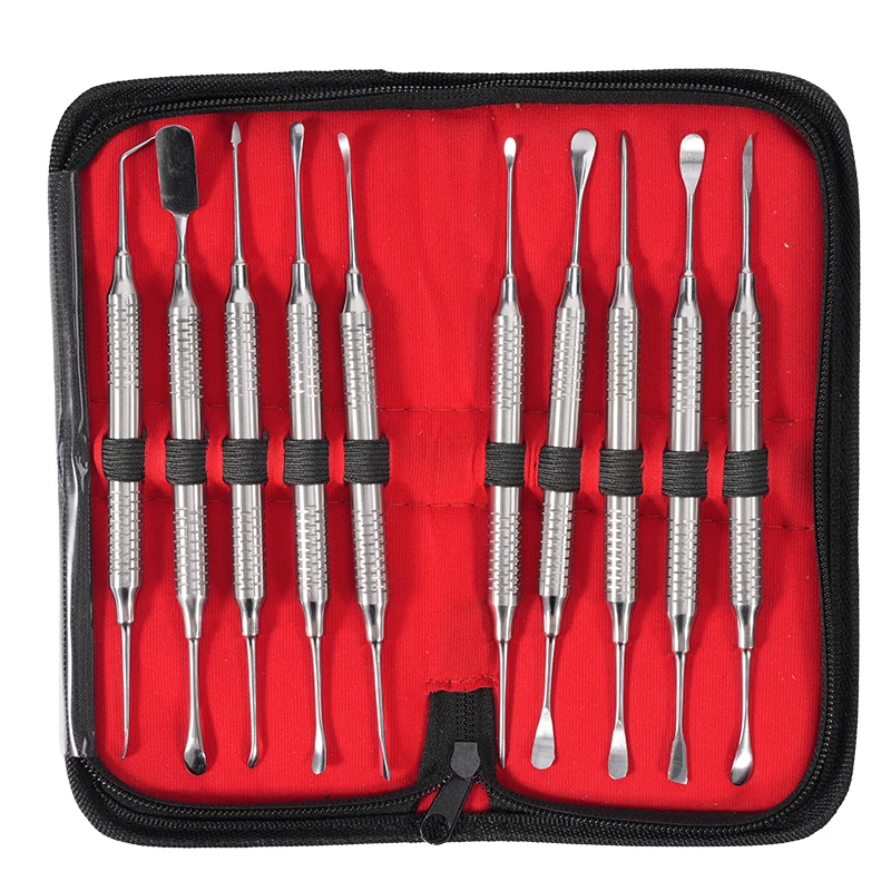 

10pcs Dental Instrument Periosteal Separator Implant Flap Turner Tool Periodontal Membrane Stripper Gingival Exfoliation Scaler