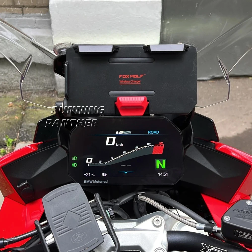 Motorcycle GPS Phone Holder USB & Wireless Charging Navigation Bracket Base Lossless Port For BMW R1200RT R1250RT R 1200 1250 RT