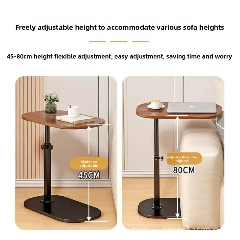 Sofa Lift Edge Nordic Style Retro Movable Living Room Home Furniture Convenient and Scalable Corner Small Table Coffee Tables