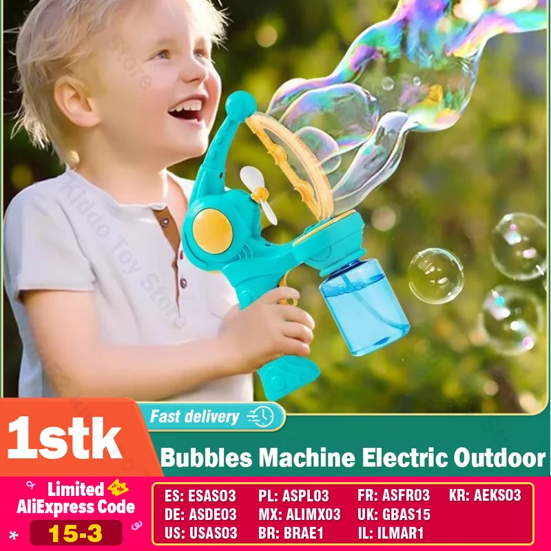 Máquina de burbujas, pistola de burbujas eléctrica, burbujas grandes y pequeñas, juguete para niños, soplador de jabón automático, juegos de fiesta al aire libre, regalos para niños