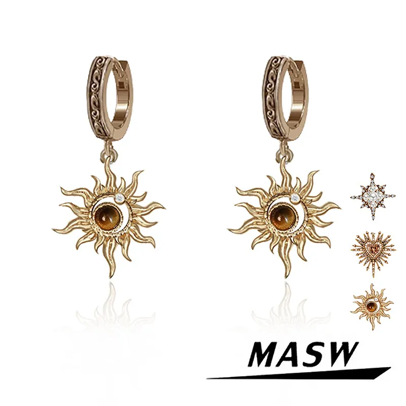 

MASW Original Design Vintage Temperament Delicate Luxury Earrings For Women Gifts Fashion Jewelry Hot Sale Fine Accessories