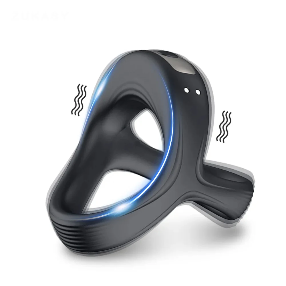 Cock Ring Vibrator Sex Toys for Men, Silicone Penis Ring Adult Erotic Toy Men's Exclusive Female Clitoral Couples Vibrating Toge