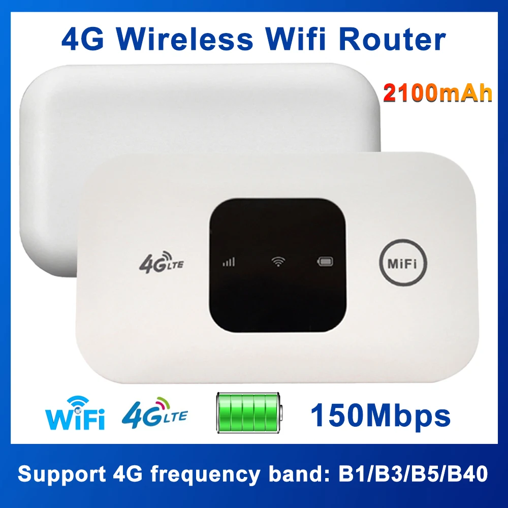 Wireless Modem 4G Pocket WiFi Router 150Mbps Mobile Hotspot with SIM Card Slot Wide Coverage 4G Wireless Router