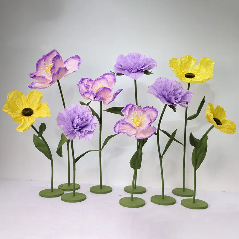 

Wedding hall decoration paper art big flower stage road guide small garden combination activity arrangement photography props sh