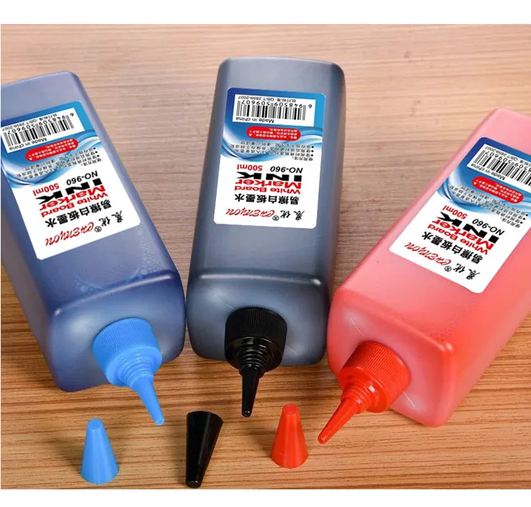 500ml Whiteboard Marker Pen Ink Supplement Water-based Erasable Environmentally Friendly Filling Solution Black Red  Blue image 4