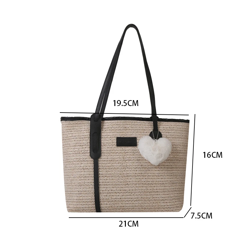 New Fashion Bucket Bag Summer Beach Large Capacity Portable Outgoing Small Shoulder Bag (No include Pendant)