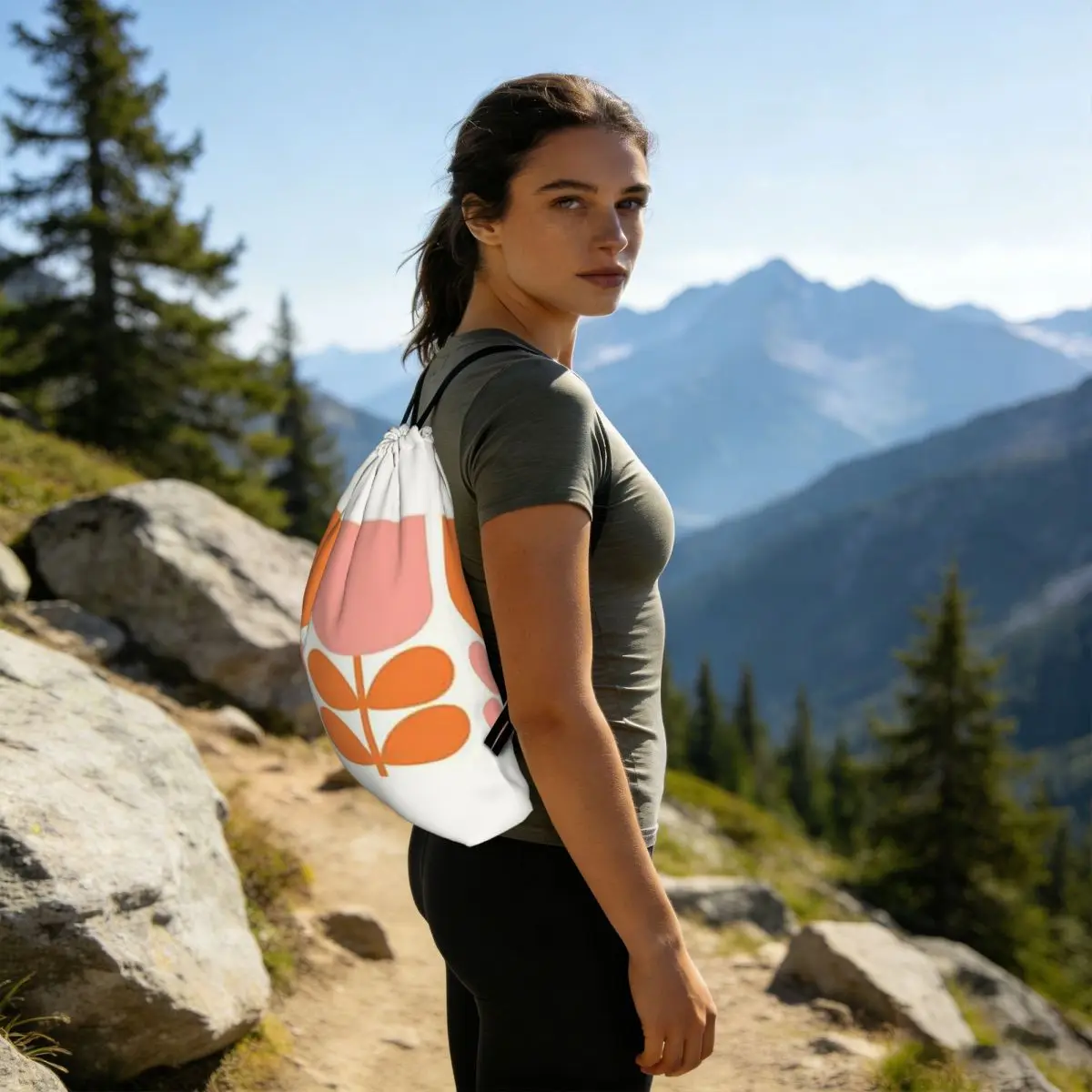Spring Bloom Orla Kiely Backpacks Casual Drawstring Bags Sports Bag Book Bags for Man Woman Students