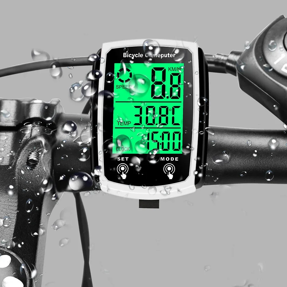 

Top-quality Bicycle Computer Set English Waterproof Wired Speedometer Bicycle Bike Easy To Install LCD Computer