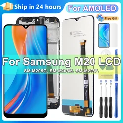 6.3'' AMOLED For Samsung M20 2019 LCD Display Touch Screen Digitizer Assembly For Samsung M20 M205 M205F LCD Replacement parts