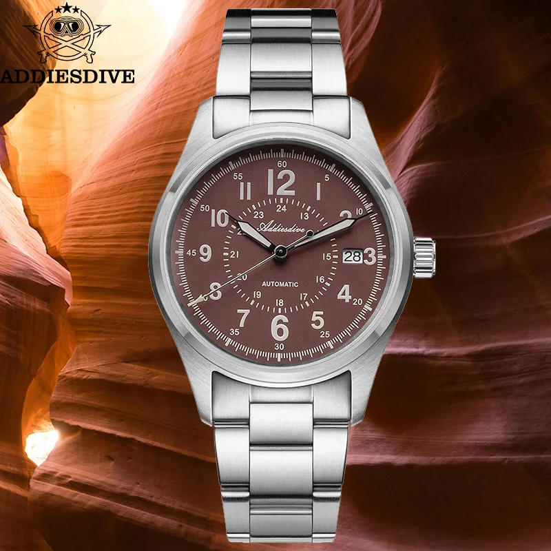 Addiesdive ساعة رجالي الياقوت الزجاج الفولاذ المقاوم للصدأ NH35 ساعات أوتوماتيكية AR طلاء BGW9 مضيئة 200 متر مقاوم للماء ساعة ميكانيكية #2
