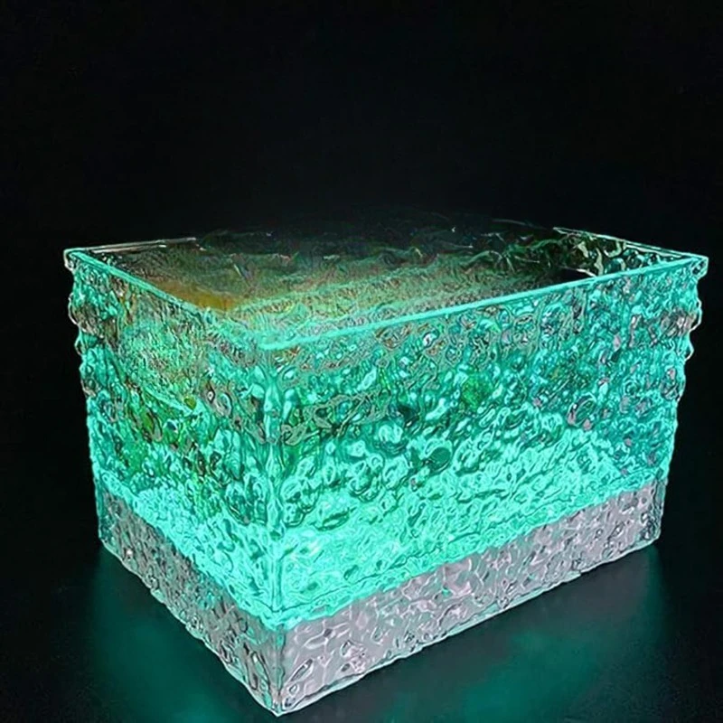 Modern Design Acrylic Ice Bucket Bar KTV Portable Color Luminous Square Party Accessories for Beer Service