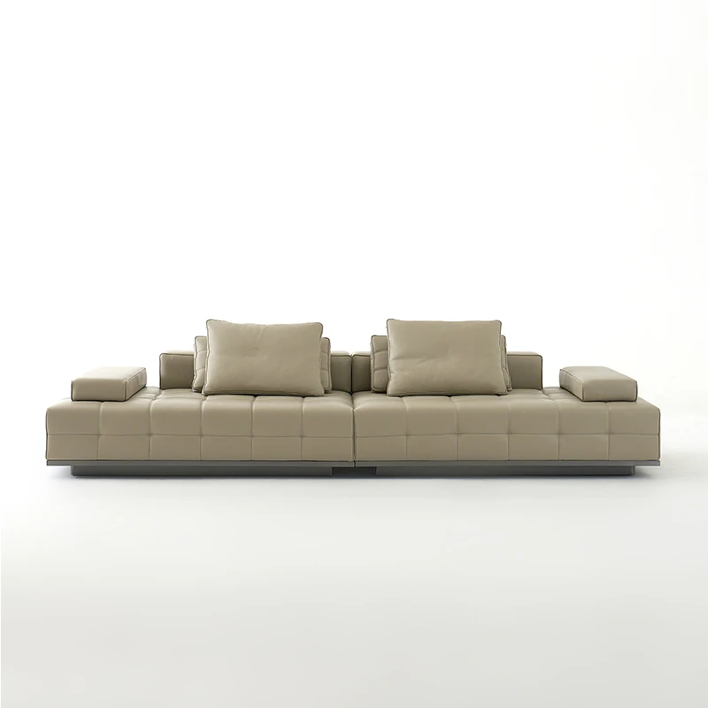

LAWRENCE Genuine Leather 6-Seater Tufted Sofa - Straight Row Sectional