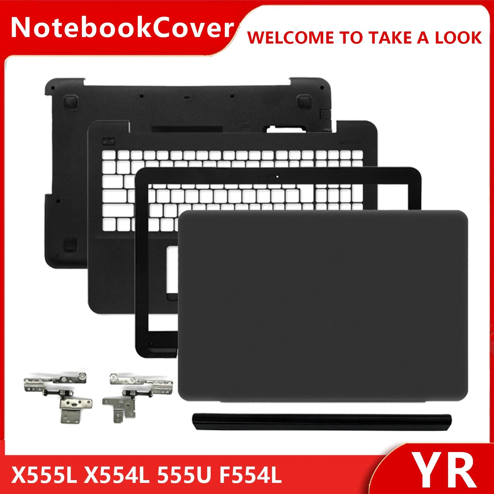 

NEW For Asus X555L X554L 555U F554L Laptop LCD Back Cover Front Bezel Bottom Case Laptop Frames Hinges