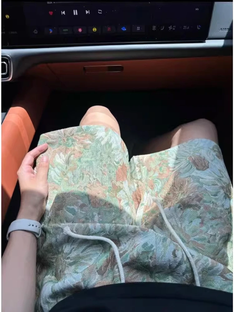 

Пляжные орты свободного кроя с гавайским принтом, мужские летние модные дизайнерские повседневные дышащие прямые брюки для молодежи и отдыха