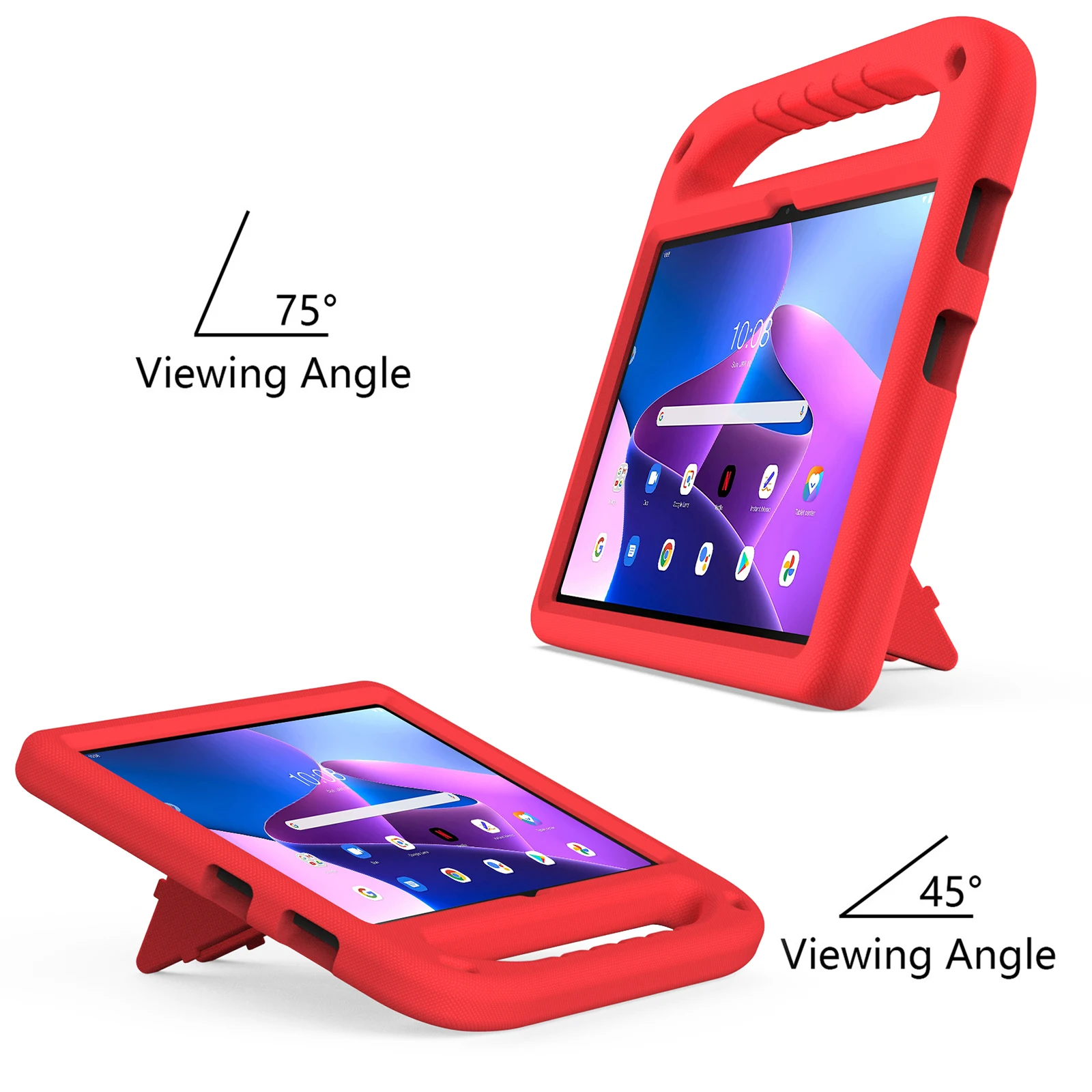 Funda Tablet Cases Heavy Duty Silicone Rugged Stand Cover for TCL Tab 8 LE (8.0") Kids Shockproof Case +PC EVA