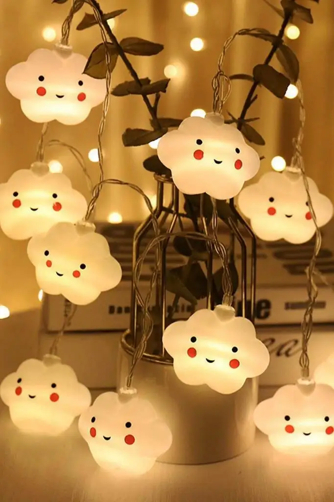 Led Illuminated Gülen Cloud Strings 10Lu Set