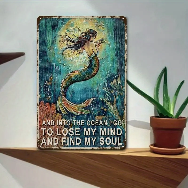 Mermaid Metal Sign - 