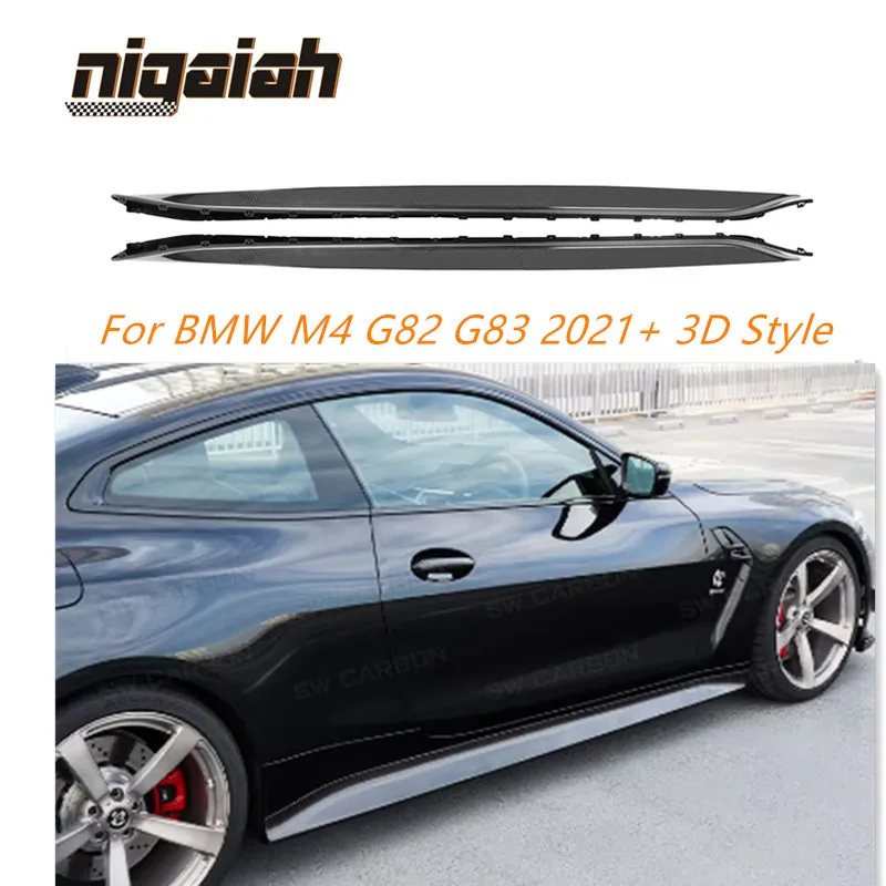 3D-Style carbon fiber side skirt for BMW G80 G82 G83 M3 M4 2021 +automotive side skirt extension body kit