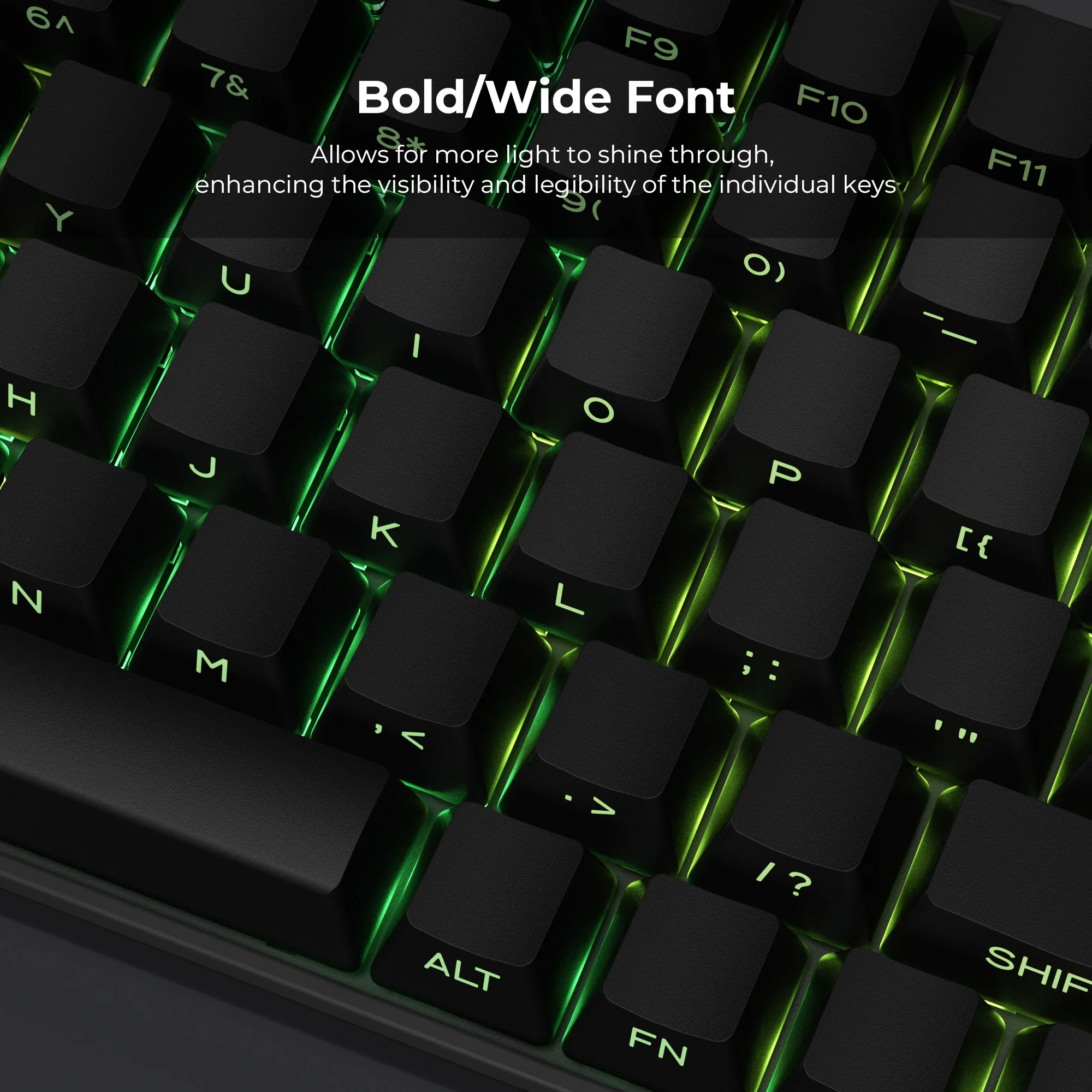 2026 New Black Side Keycaps Shine Through OEM Profile PBT Double Shot Keycap 75% Backlit Keycaps For Gamer Mechanical Keyboard