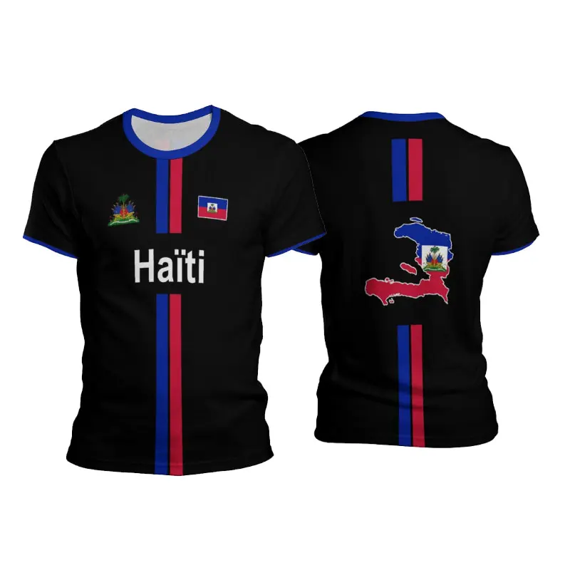 Haitian Children's Football T-shirt, Men's Sports T-shirt, Men's and Women's Universal Casual Shirt, Y2K Men's Gift