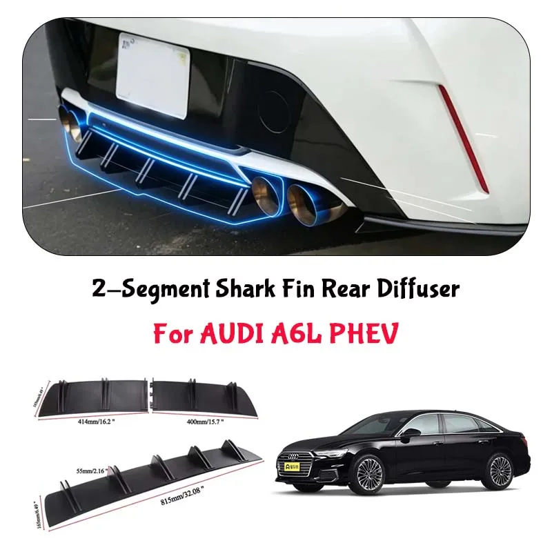 For AUDI A6L PHEV Shark Fin Rear Diffuser Split Chassis Spoiler Auto Aerodynamic Parts Aerodynamic Modification
