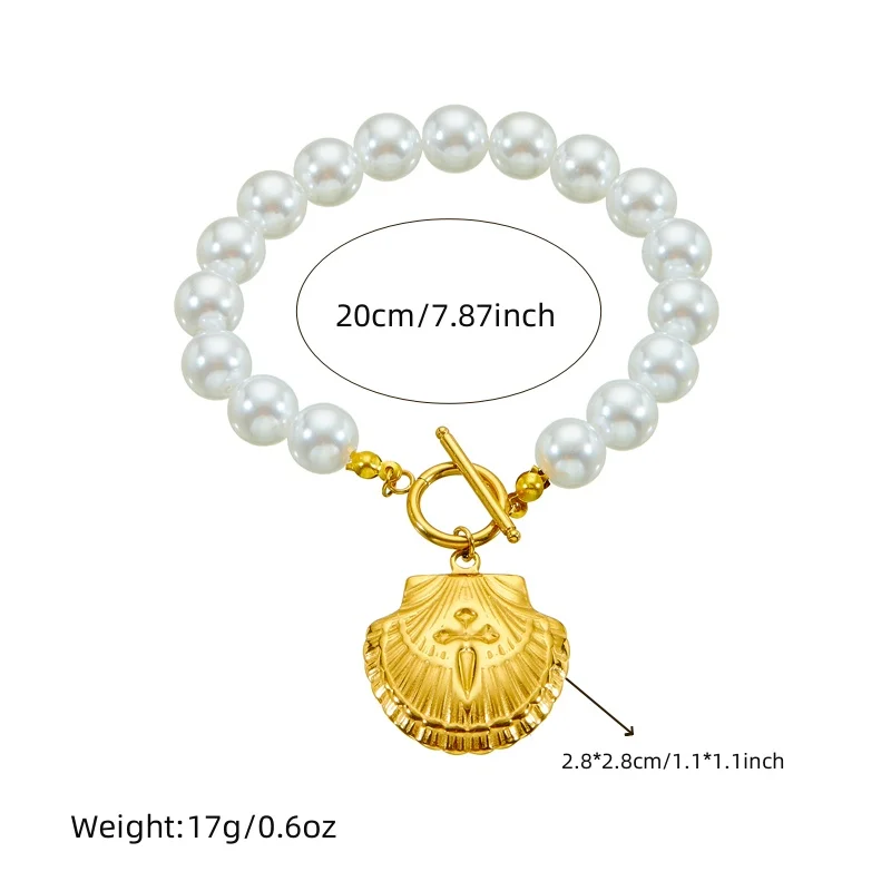 LAMENGLY316L Stainless Steel Pearl Heart Bowknot Shell Pendant Necklace Bracelet For Women Trendy Girls Elegant Jewelry Set Gift